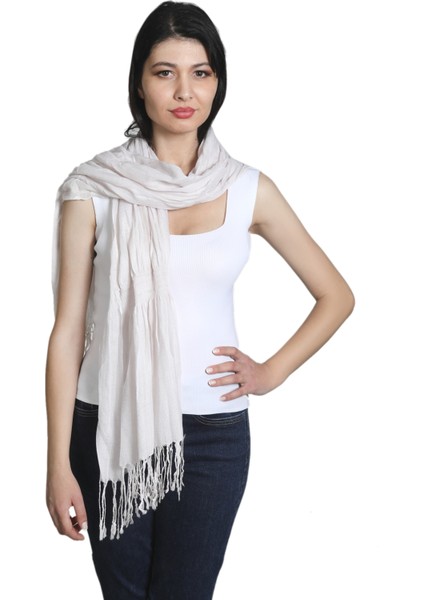 Ekru Cotton Eşarp Şal modelleri