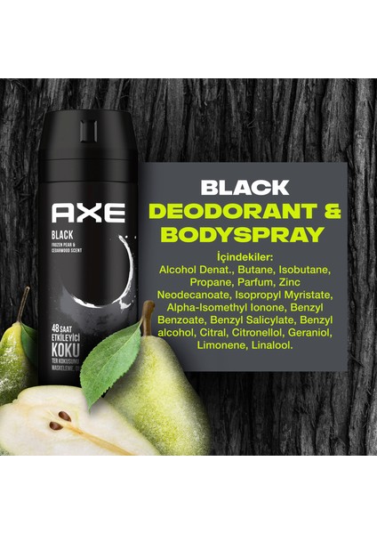 Erkek Sprey Deodorant Black 48 Saat Etkileyici Koku 150 ml