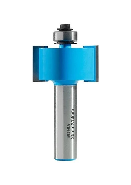 Ahşap Freze Bıçağı 11B-35018012 Rulmanlı Cam Yeri Açma İki Kanatlı Freze Ucu Sap 12 mm