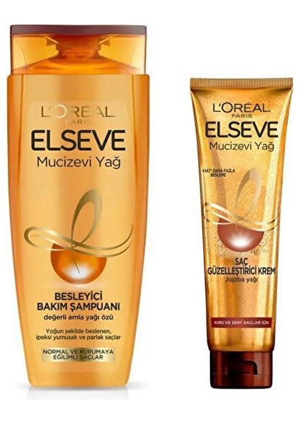 Mucizevi Yağ Şampuan 390 ml + Saç Güzelleştirici Krem 150 ml