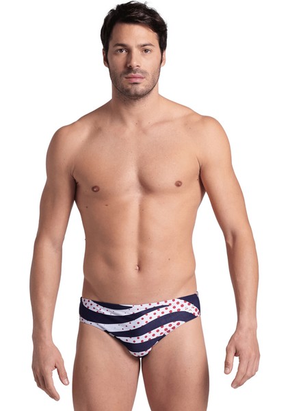 Multi Stripes Swim Briefs Erkek Mavi Yüzücü Mayosu 007237710