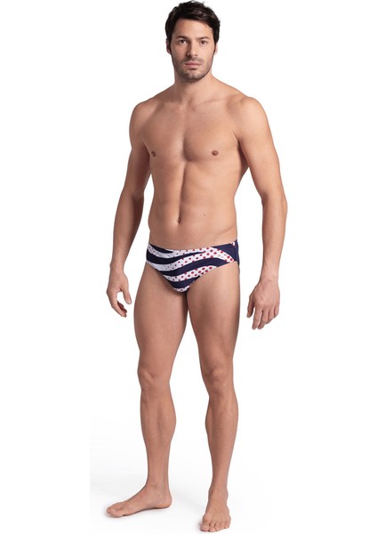 Multi Stripes Swim Briefs Erkek Mavi Yüzücü Mayosu 007237710