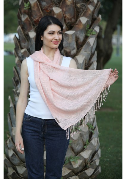 Pudra Keten Şal modelleri
