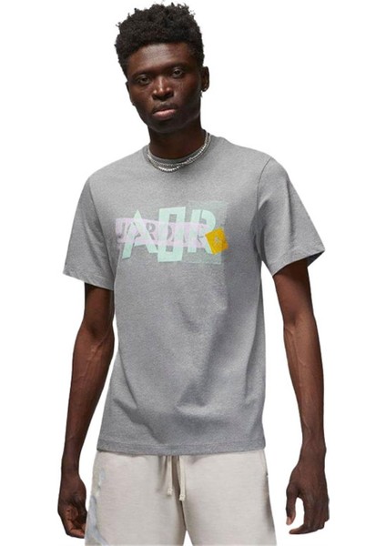 M Brand Gfx Ss Crew 3 Erkek T-Shirt DM1426-091 Gri