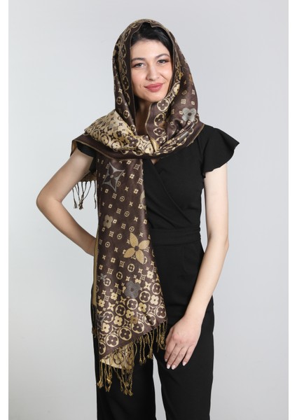 Kahve Gold Pashmina Şal