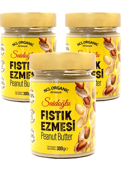 Fıstık Ezmesi Doğal Katkısız 300GR x 3 Adet / Peanut Butter Natural No Additives 300 gr x 3