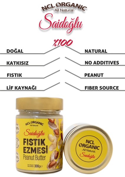 Fıstık Ezmesi Doğal Katkısız 300GR x 3 Adet / Peanut Butter Natural No Additives 300 gr x 3 fiyatları