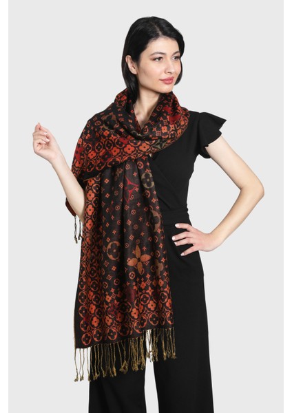 Siyah Kiremit Pashmina Şal