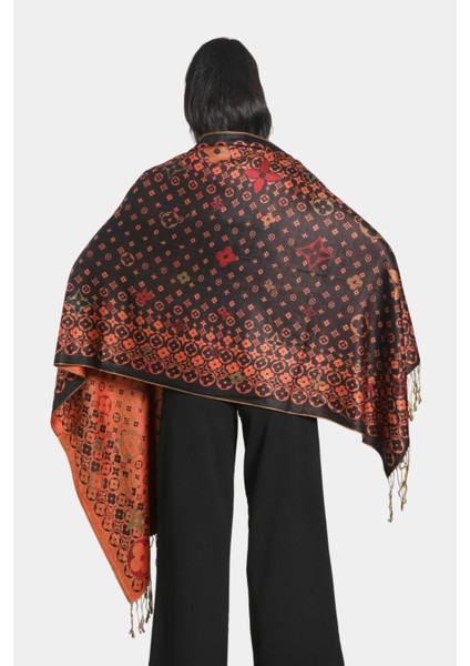 Siyah Kiremit Pashmina Şal modelleri