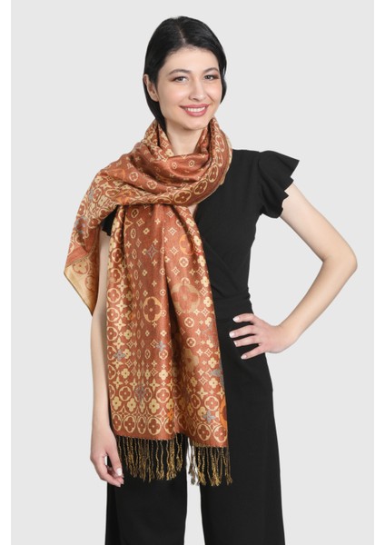 Kiremit Gold Pashmina Şal