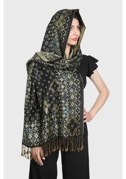 Koyu Kahve Bej Pashmina Şal modelleri