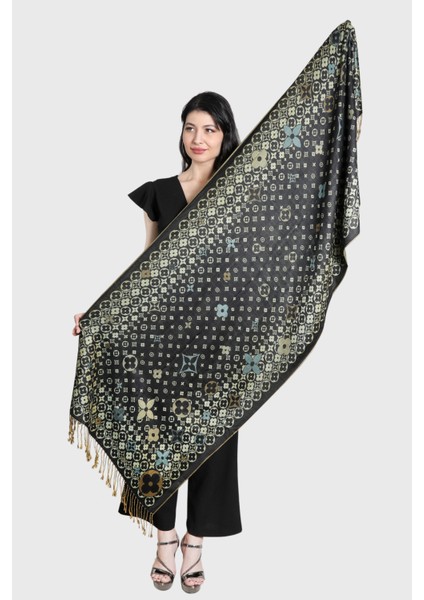 Koyu Kahve Bej Pashmina Şal fırsatları