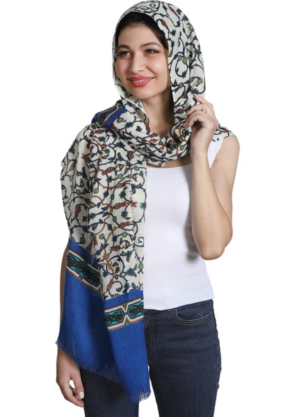 Bej Indigo Ipek - Keten Şal fiyatları