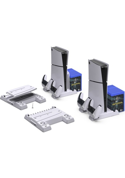 Ps5 Slim ve Tüm Modeller Için Multi Fonksiyon Soğutma ve Şarj Ünitesi TP5-3537B