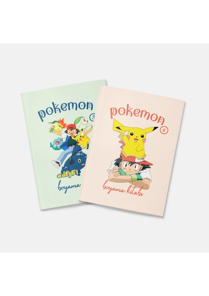 Tabby Design Pokemon 2 Boyama Kitabı 2'li Set