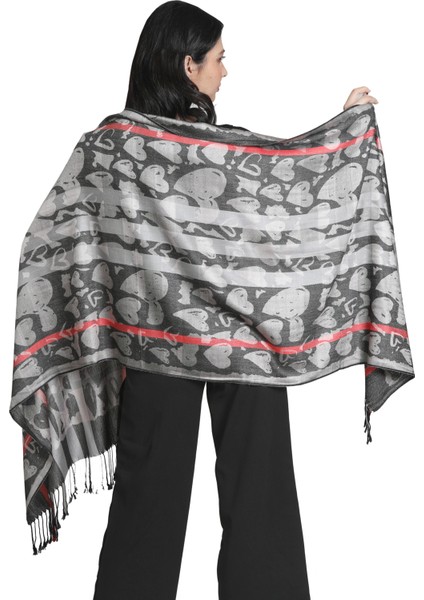 Gri ve Füme Rengi Desenli Paşmina Şal fiyatları