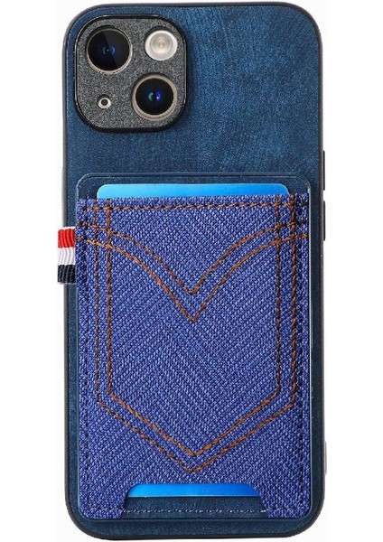IPhone 15 Için Kılıf Artı Crad Yuvası Kot Cep Tasarım Manyetik Araç Montaj (Yurt Dışından)