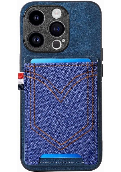 IPhone 14 Için Kılıf Pro Crad Yuvası Manyetik Araç Montaj Kot Cep Tasarımı (Yurt Dışından)