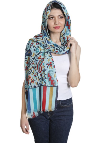 Mavi Lacivert Ipek - Keten Eşarp Şal fiyatları