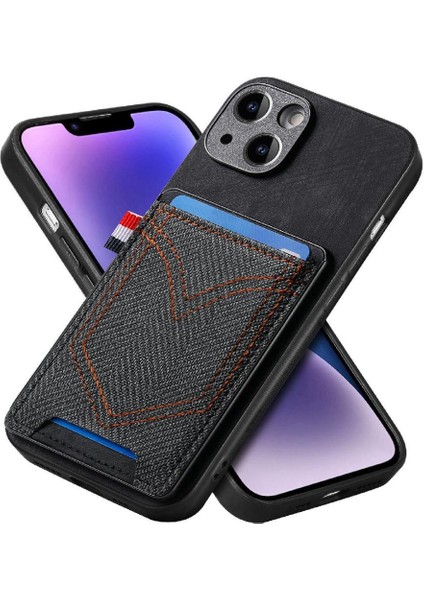 IPhone 14 Için Kılıf Kot Cep Tasarım Manyetik Araç Montaj Crad Yuvası (Yurt Dışından) indirimleri