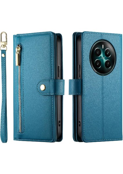 Realme 12 Artı Crossbody Kayış Standı Çok Fonksiyonlu Cüzdan Için Flip Case (Yurt Dışından)