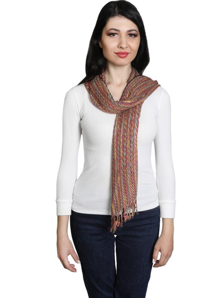 Gökkuşağı Renkli %100 Pamuk Şal