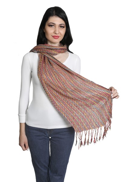 Gökkuşağı Renkli %100 Pamuk Şal fiyatları