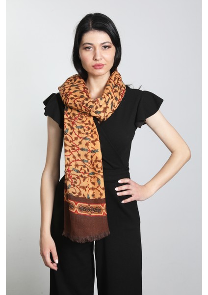 Orange Bordo Ipek - Keten Eşarp Şal modelleri