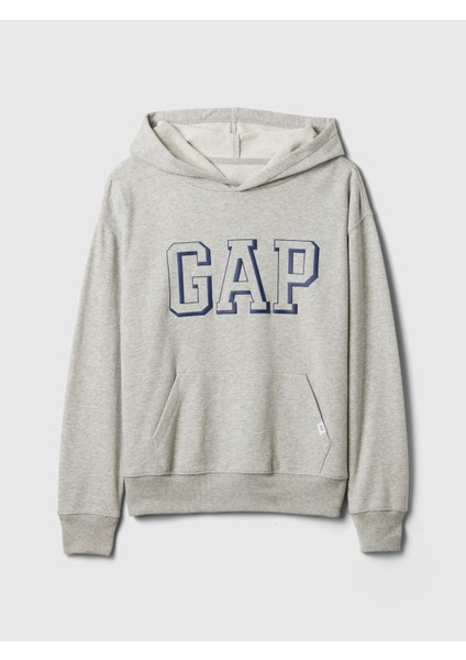 Erkek Çocuk Gri Gap Logo Relaxed Fransız Havlu Kumaş Sweatshirt