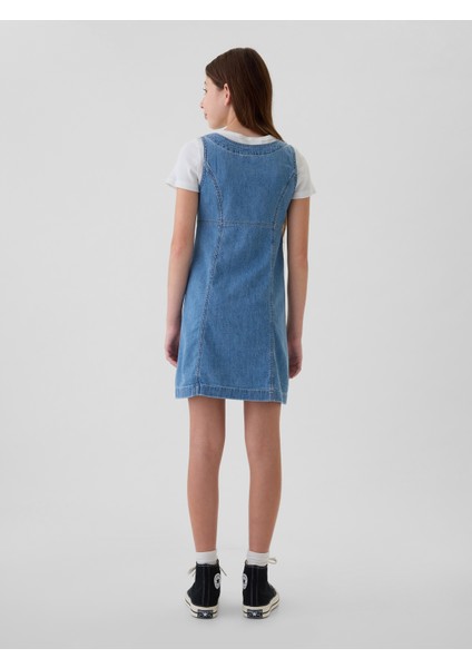 Kız Çocuk Mavi Archive Button Denim Mini Elbise fırsatları