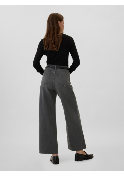 Kadın Siyah Wide Leg Jean Pantolon indirimleri