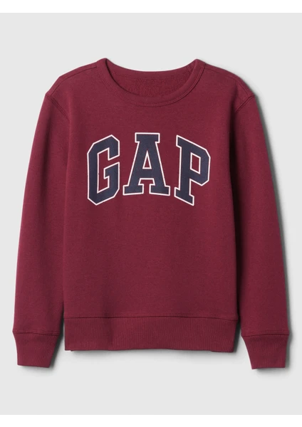 Erkek Çocuk Kırmızı Gap Logo Relaxed Fleece Sweatshirt