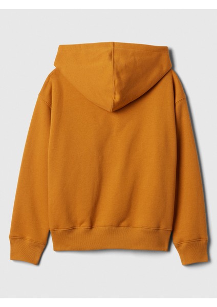 Erkek Çocuk Turuncu Gap Logo Fermuarlı Fleece Sweatshirt