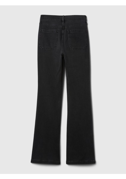 Kadın Siyah High Rise '70S Flare Jean Pantolon fiyatları