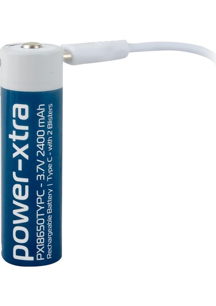Power Xtra PX18650TYPC 3.7V 2400 Mah 18650 Şarjlı Pil Type C Tekli Blister