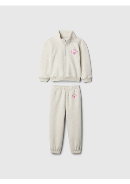 Kız Bebek Gri Gap Logo Sweatshirt Set