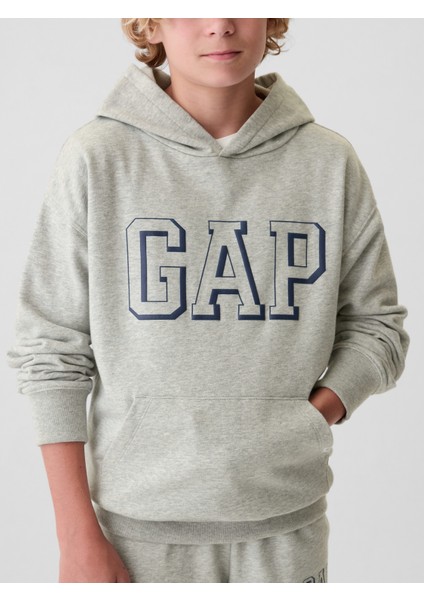 Erkek Çocuk Gri Gap Logo Relaxed Fransız Havlu Kumaş Sweatshirt