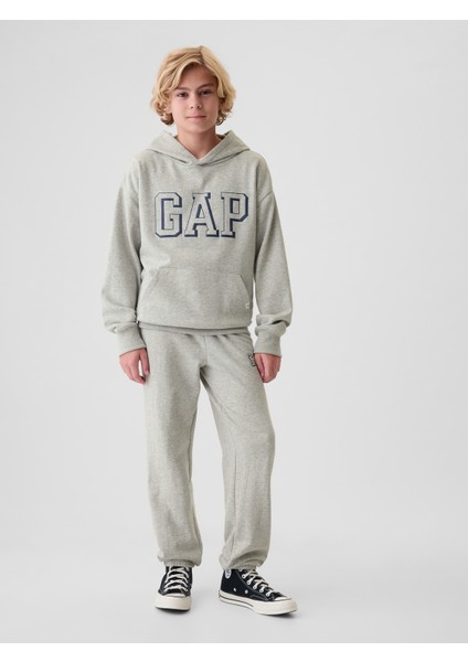 Erkek Çocuk Gri Gap Logo Relaxed Fransız Havlu Kumaş Sweatshirt