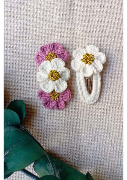 Papatya Desenli Çıtçıtlı 2 Li Set Kız Bebek Çocuk Saç Akseuar Toka modelleri