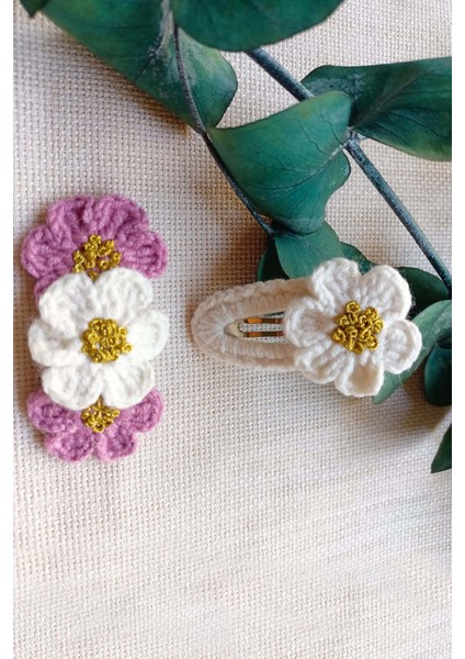 Papatya Desenli Çıtçıtlı 2 Li Set Kız Bebek Çocuk Saç Akseuar Toka fırsatları