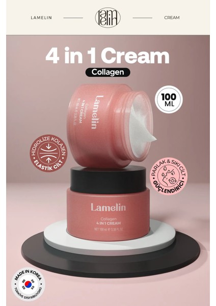 Kolajen Içeren Büyük Boy Nemlendirici Krem Lamelin Collagen 4 In 1 Cream 100ML