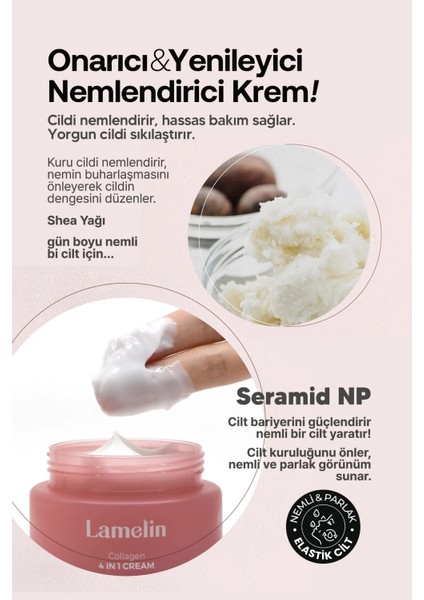 Kolajen Içeren Büyük Boy Nemlendirici Krem Lamelin Collagen 4 In 1 Cream 100ML