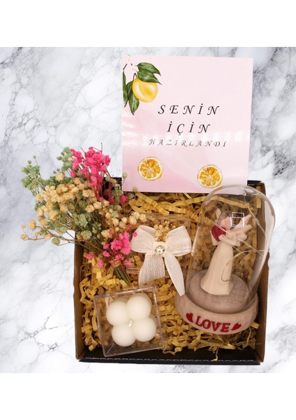 Hediye Kutusu - Melek Cam Fanus & Bubble Mum