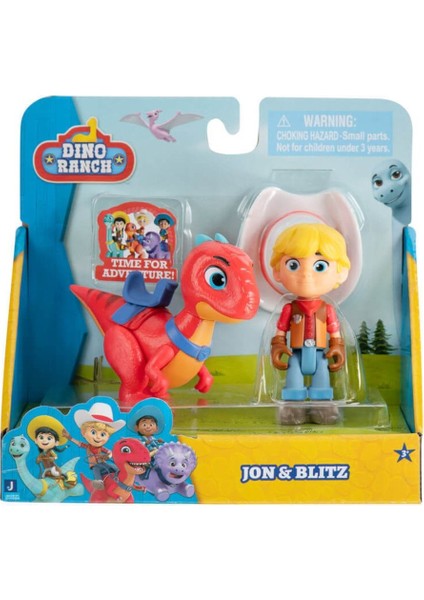 Disney Cars DNA00401 Dino Ranch 2'li Figür Paketi - Jon ve Blitz DNR0003