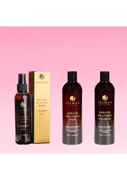 Instant Leaveın Mask 150 Ml +Keratin Mask 400 Ml +Keratin Şampuan 400 Ml