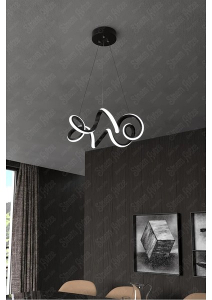 Reel Avize – Olivya Kıvrımlı Led Model – Siyah Kasa –Günışığı modelleri