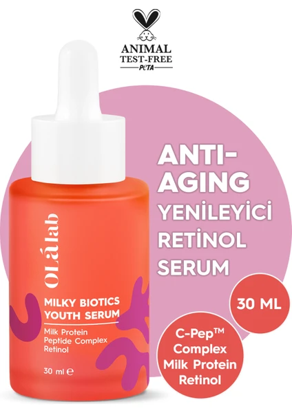 Olalab Yaşlanma Önleyici Onarıcı Cilt Yenileyici Retinol Peptit Cilt Serumu 30 ml Youth Serum