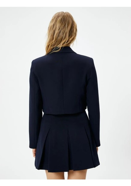 Crop Blazer Ceket Düğmeli Kapaklı Cepli fırsatları