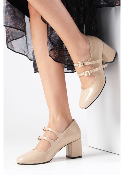 Tiana Ten Rengi Yuvarlak Burunlu Kadın Topuklu Ayakkabı