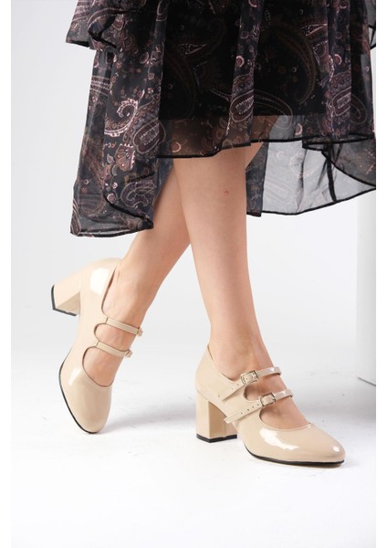 Tiana Ten Rengi Yuvarlak Burunlu Kadın Topuklu Ayakkabı fırsatları